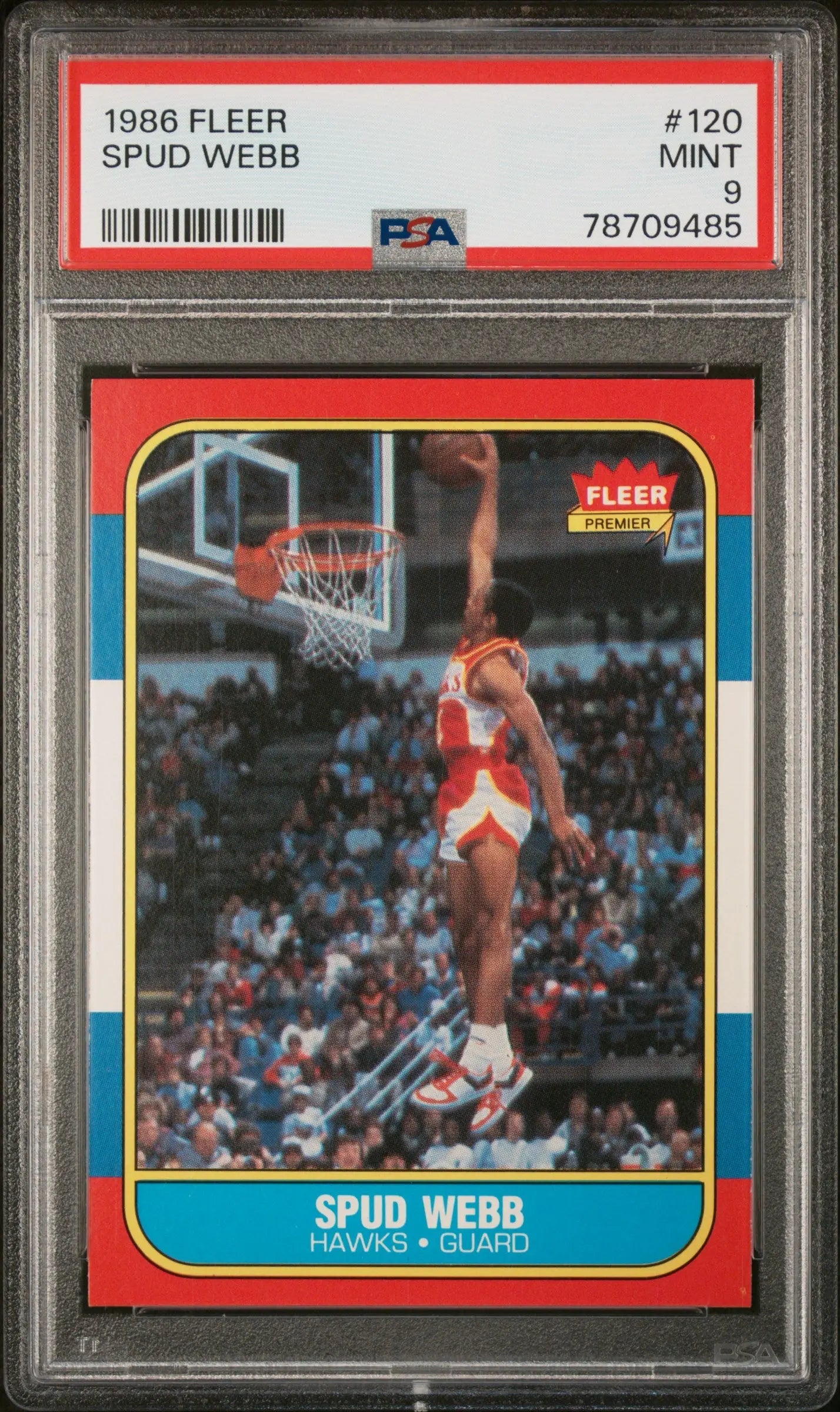 1986 Fleer Basketball Spud Webb #120 PSA 9 