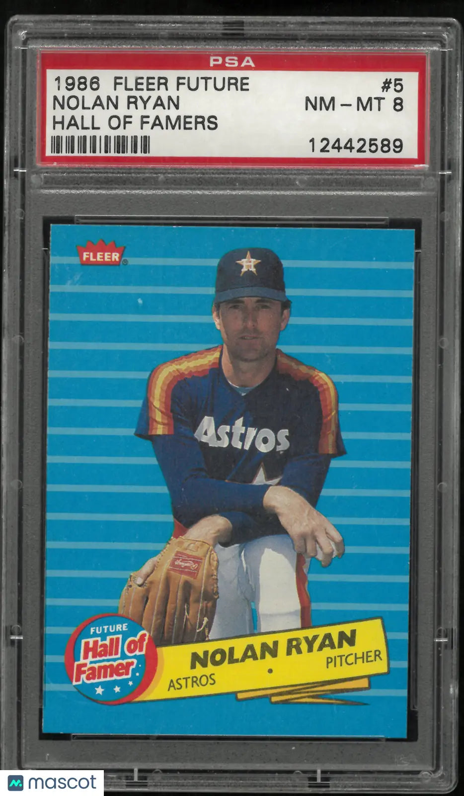 1986 Fleer Future Hall Of Famers Nolan Ryan PSA 8 