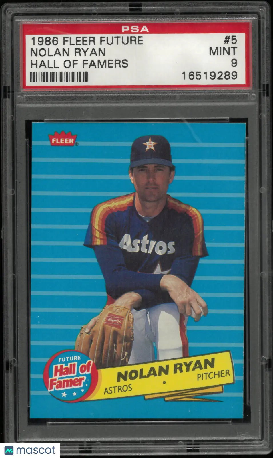 1986 Fleer Future Hall Of Famers Nolan Ryan PSA 9 