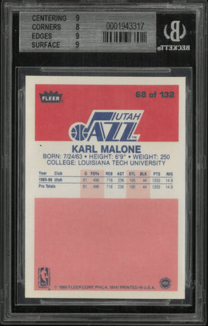 1986 Fleer Karl Malone #68 BGS 8.5 