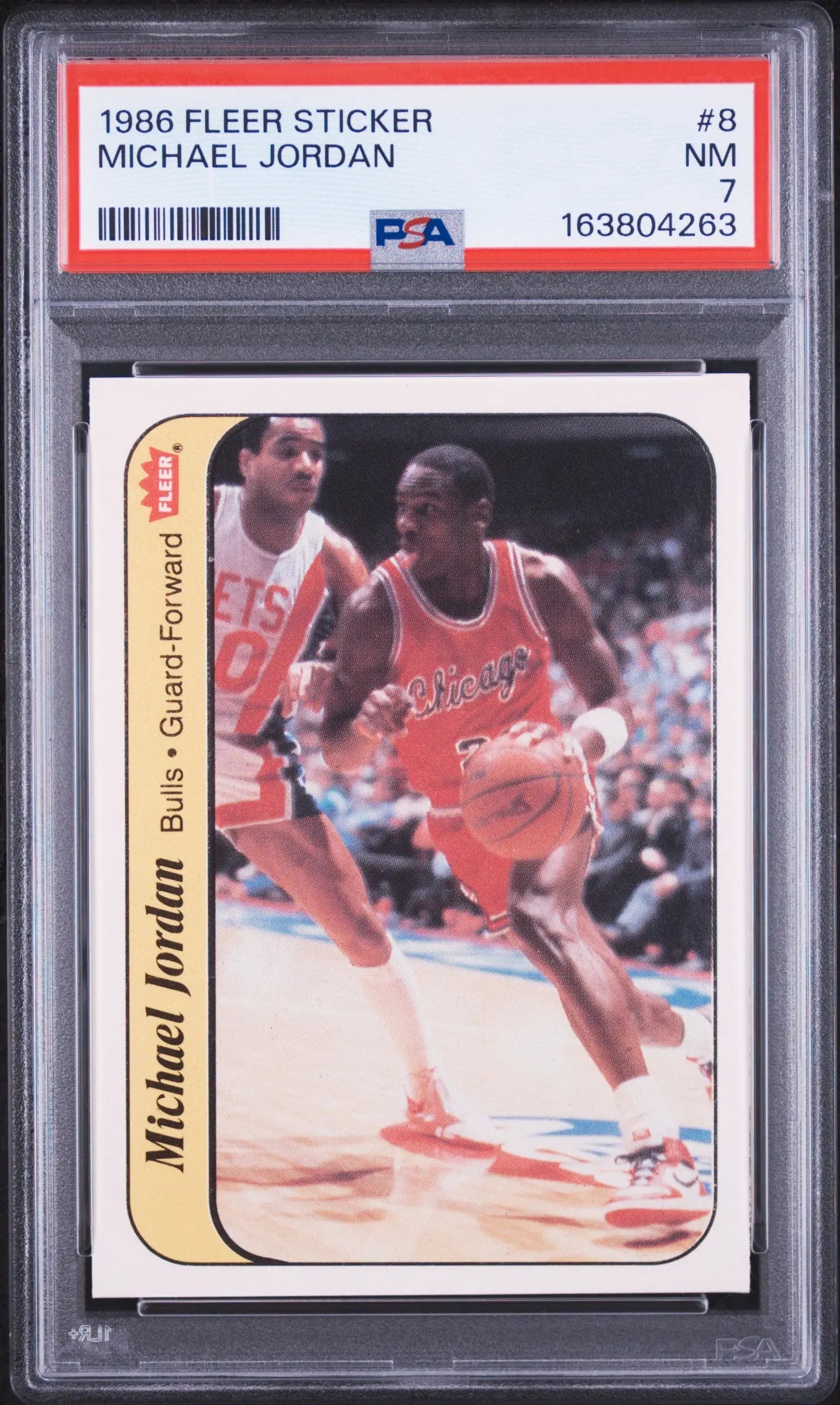 1986 Fleer Sticker Rookie Michael Jordan RC PSA 7 