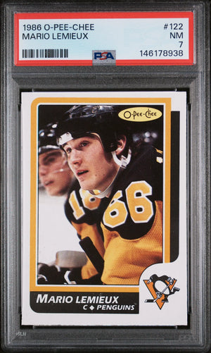 1986 O-Pee-Chee OPC Hockey Mario Lemieux PSA 7 