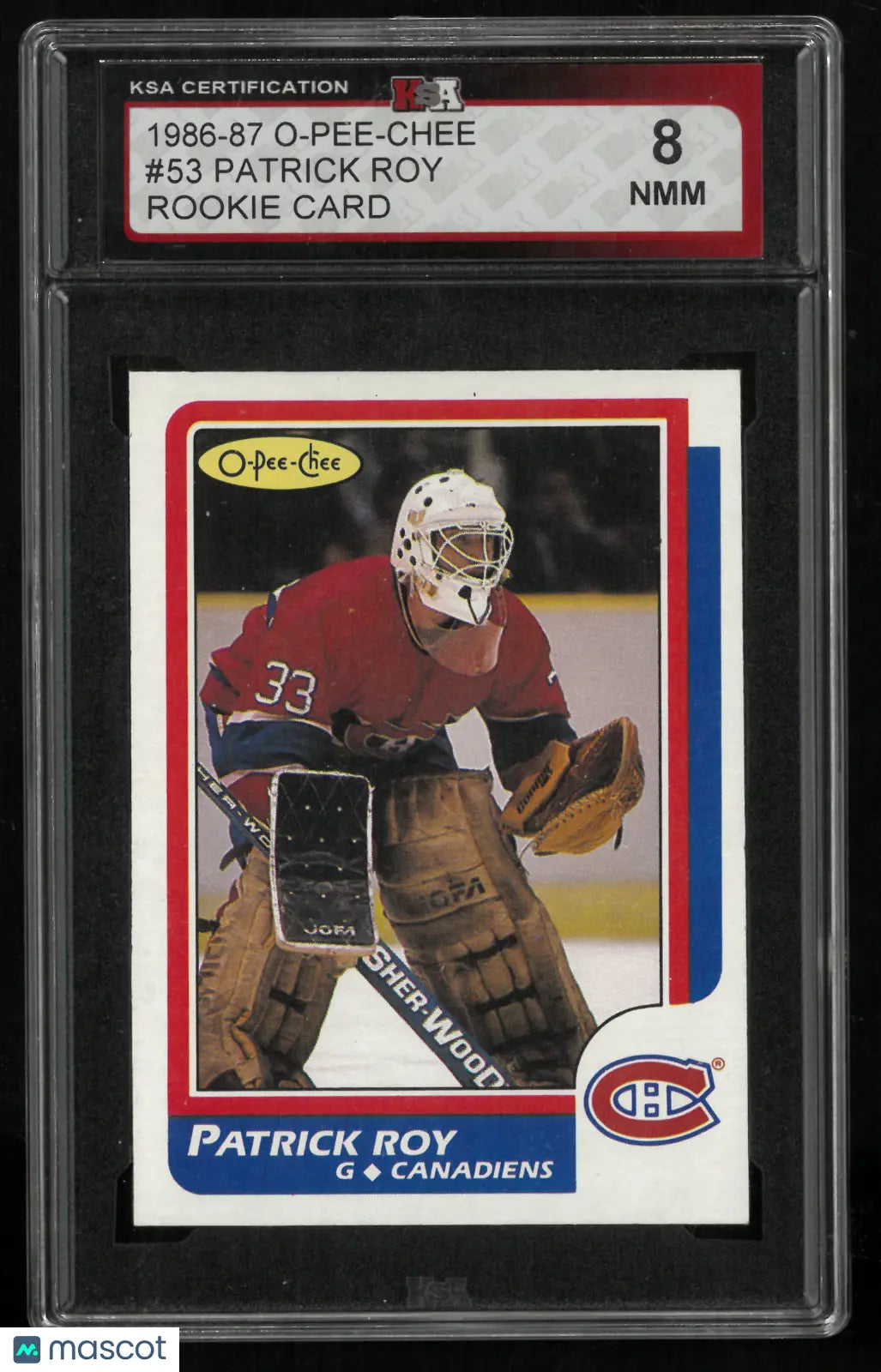 1986 O-Pee-Chee Patrick Roy Rookie Card RC KSA 8 