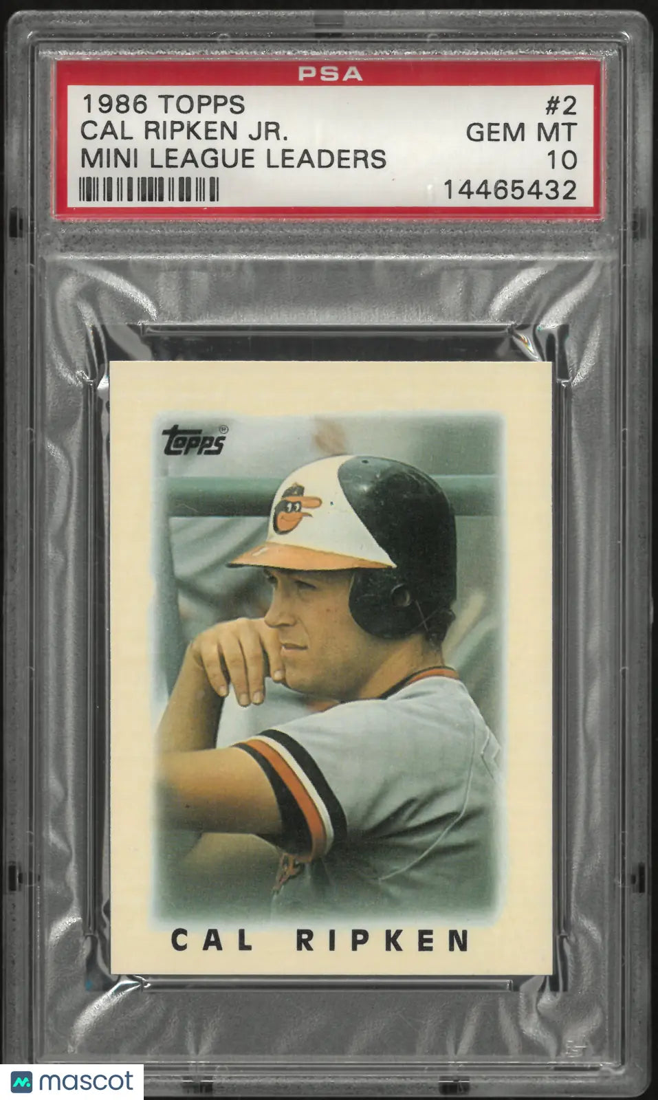 1986 Topps Mini League Leaders Cal Ripken JR. PSA 10 
