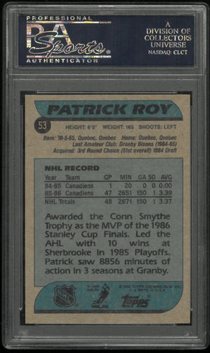 1986 Topps Patrick Roy #53 PSA 6 
