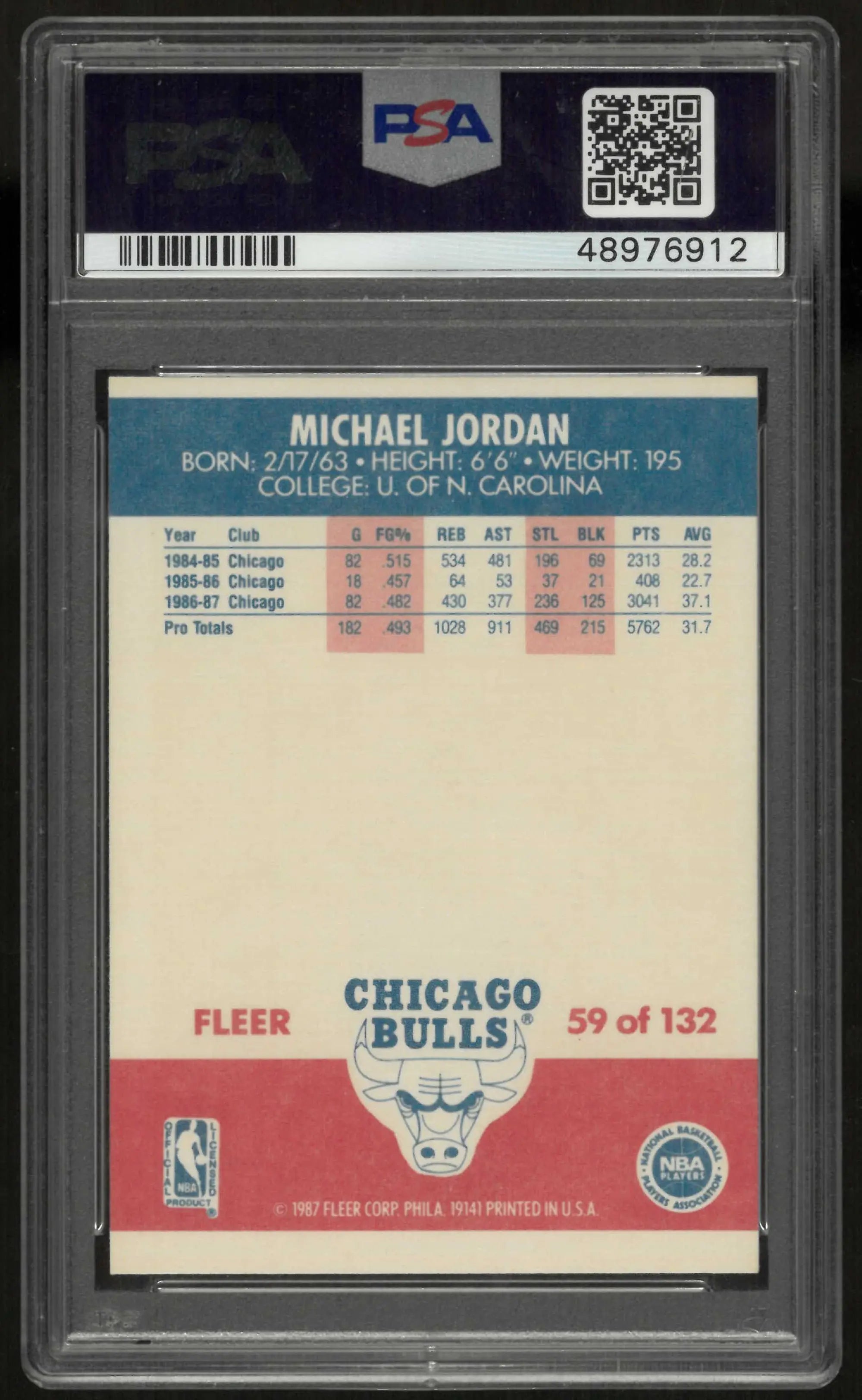 1987 Fleer Michael Jordan PSA 9 