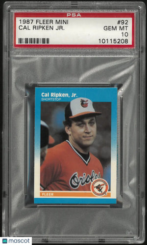 1987 Fleer Mini Cal Ripken JR. PSA 10 