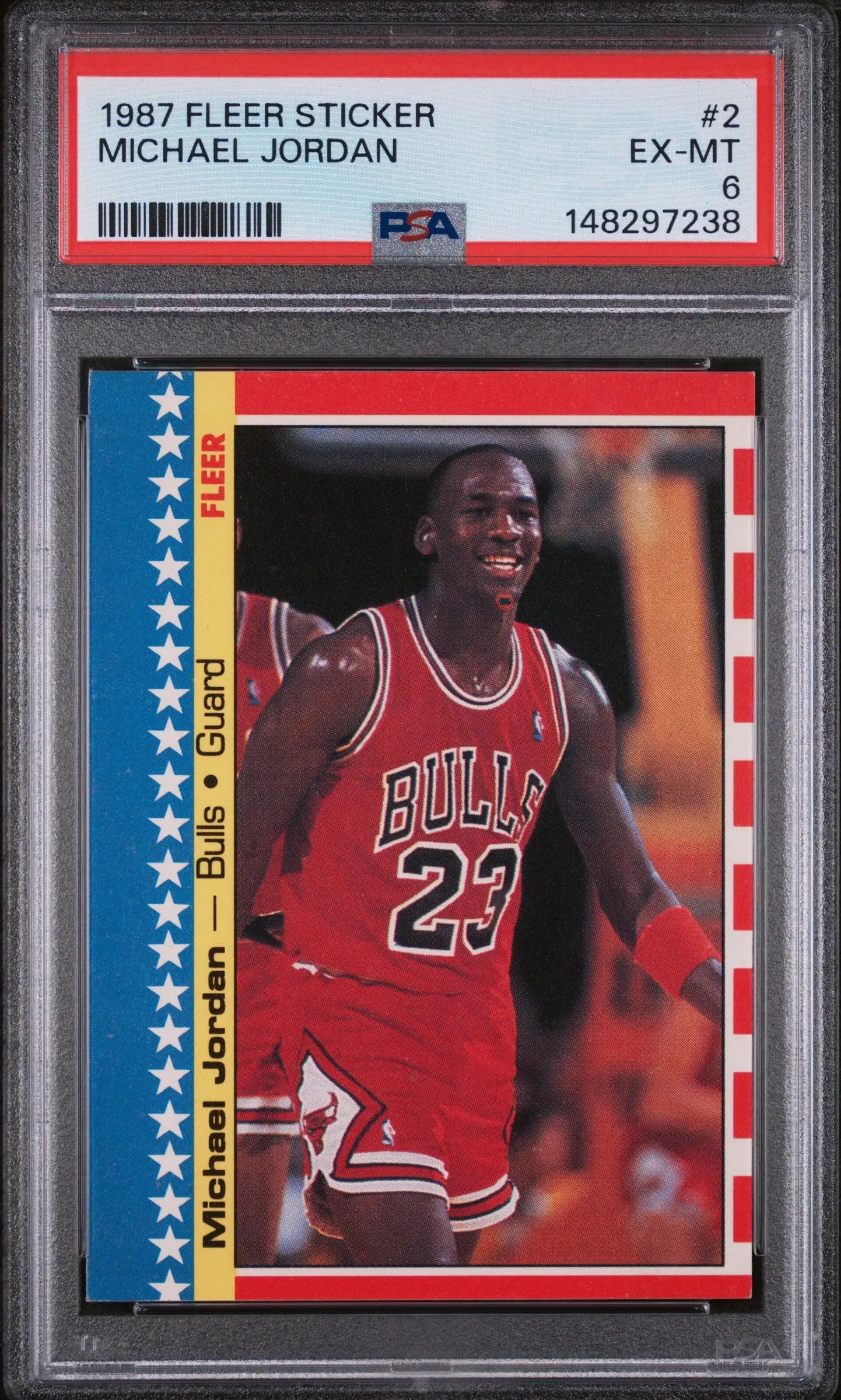 1987 Fleer Sticker Michael Jordan PSA 6 
