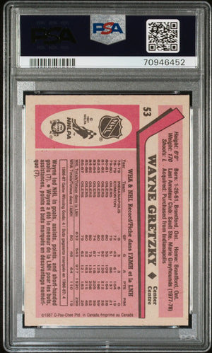 1987 O-Pee-Chee OPC Hockey Wayne Gretzky #53 PSA 8 