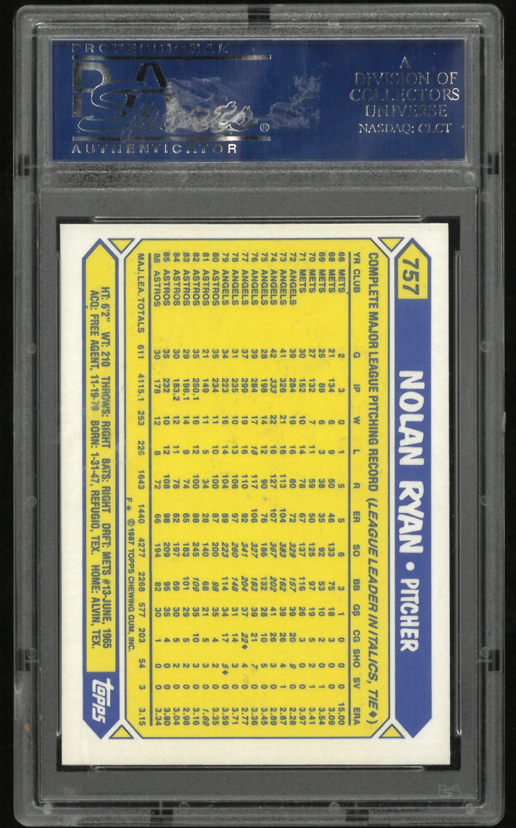 1987 Topps Tiffany Baseball Nolan Ryan #757 PSA 9 