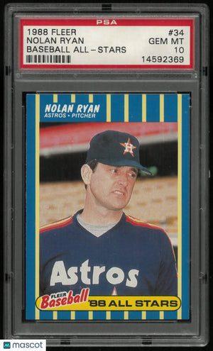 1988 Fleer Baseball All-Stars Nolan Ryan  PSA 10 