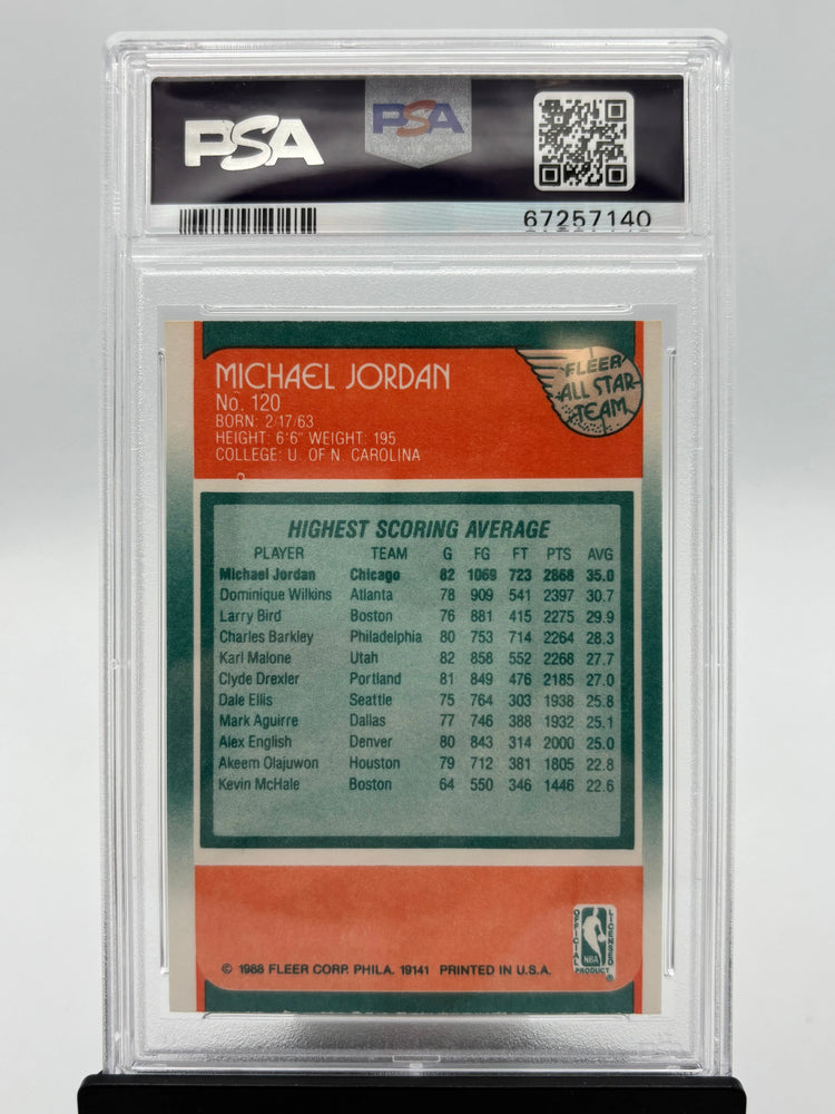1988 Fleer Basketball All Star Michael Jordan  PSA 9 