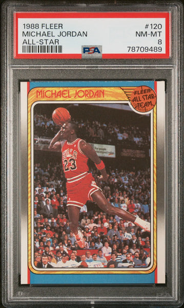 Michael Jordan 89年 オールスター 1988 Fleer Basketball All Star Michael Jordan #120 PSA 8