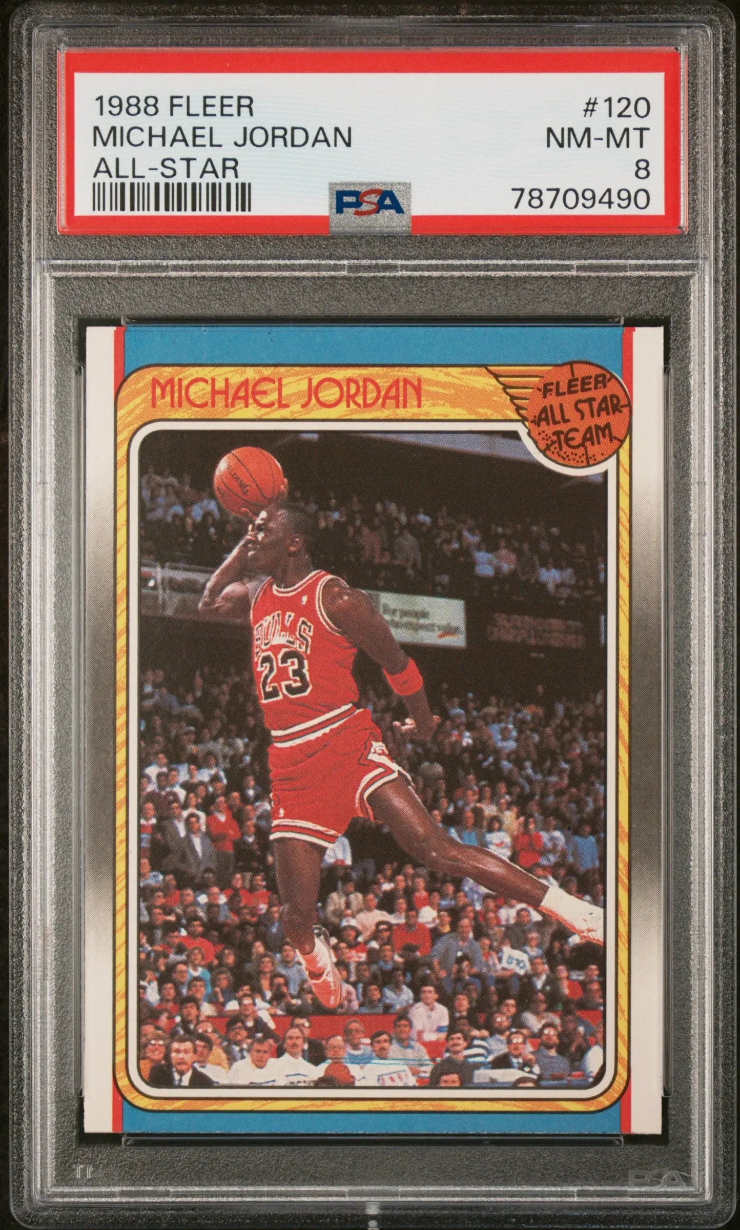 1988 Fleer Basketball All Star Michael Jordan #120 PSA 8 