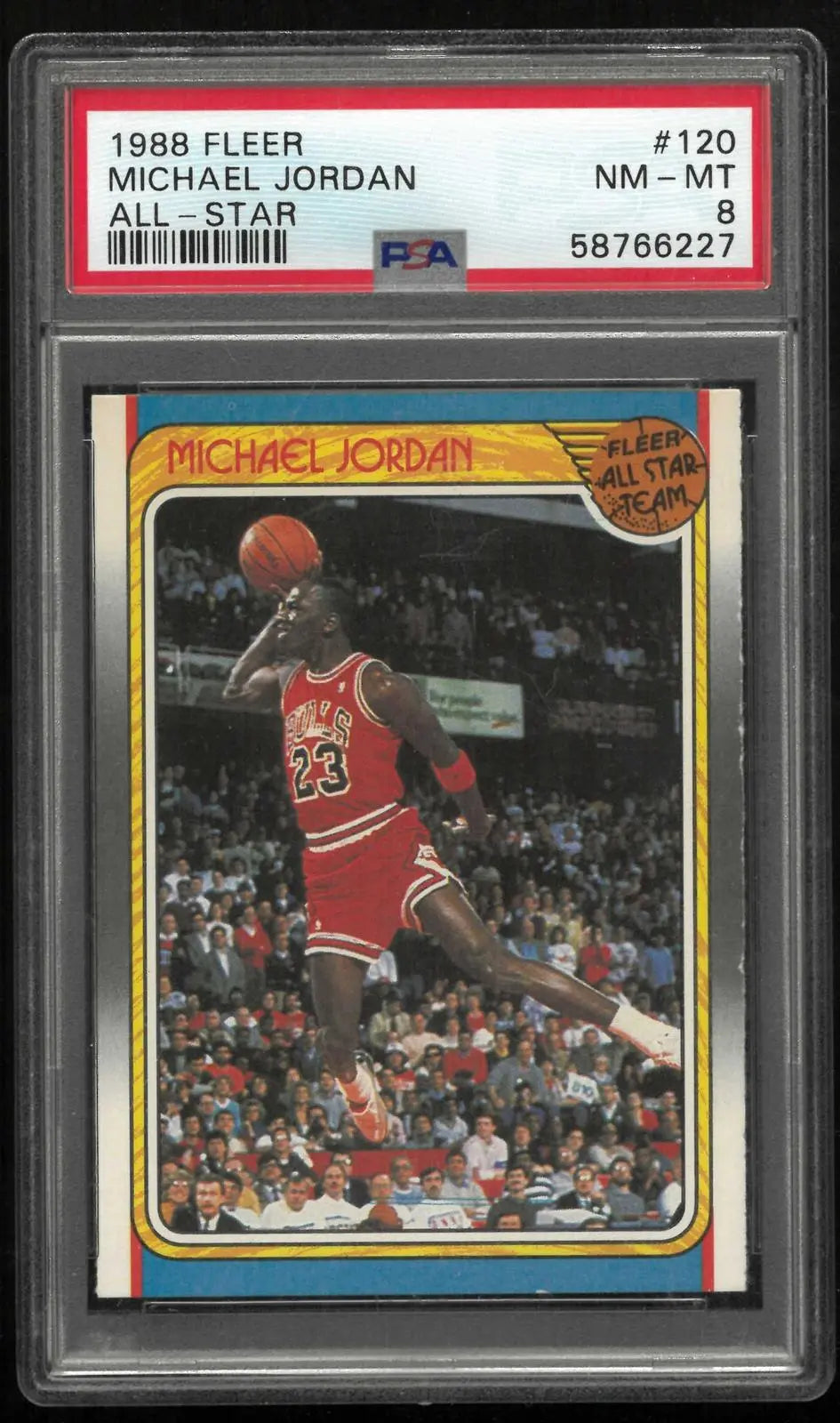 1988 Fleer Basketball Michael Jordan All-Star Team PSA 8 