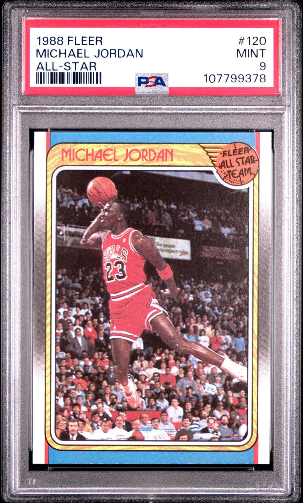 1988 Fleer Basketball Michael Jordan All-Star Team PSA 9 
