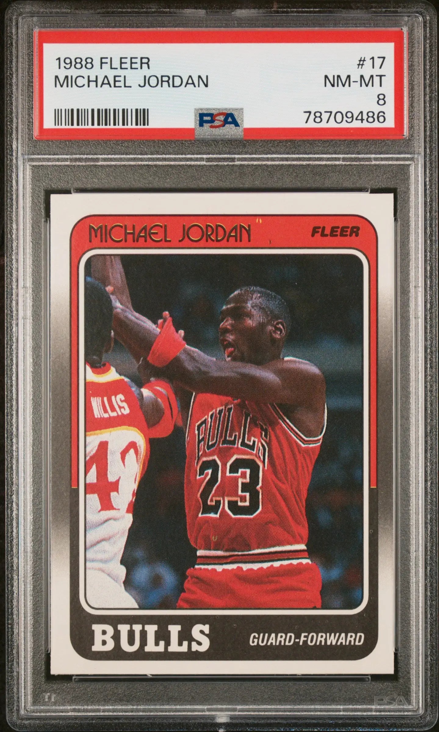 1988 Fleer Basketball Michael Jordan #17 PSA 8 