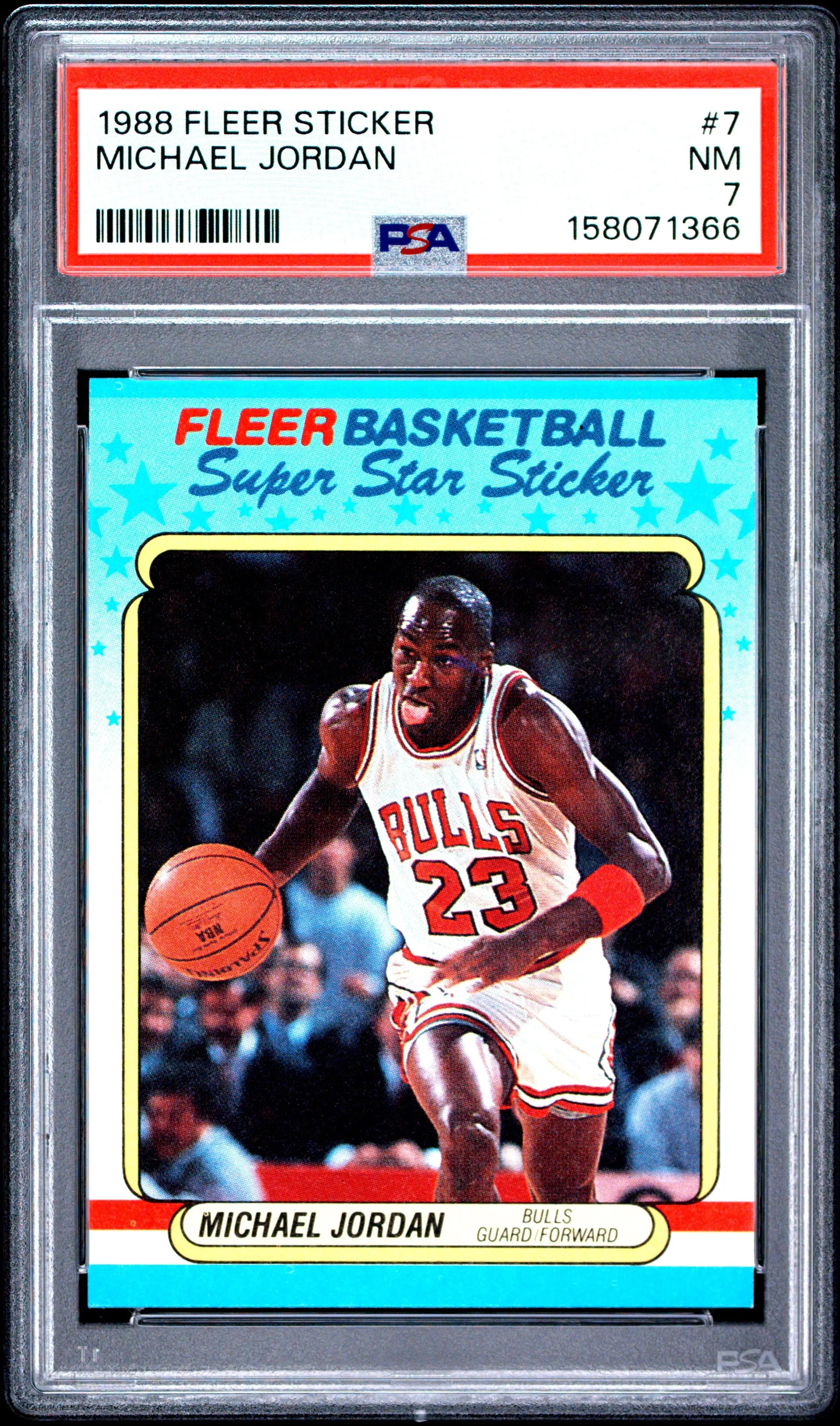 1988 Fleer Sticker Michael Jordan PSA 7 