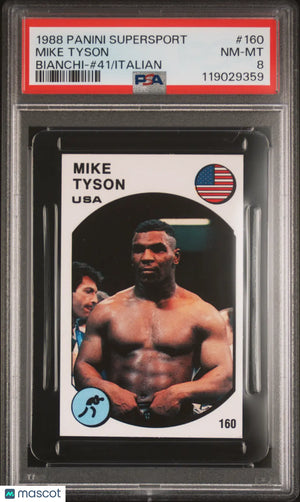 1988 Panini Supersport Italian Mike Tyson Bianchi PSA 8 