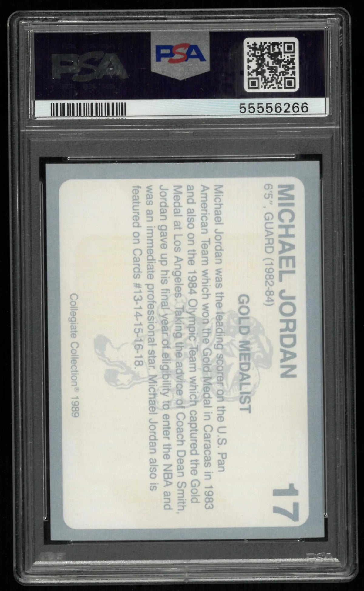 1989 Collegiate Collection North Carolina Michael Jordan Gold Medalist PSA 10 