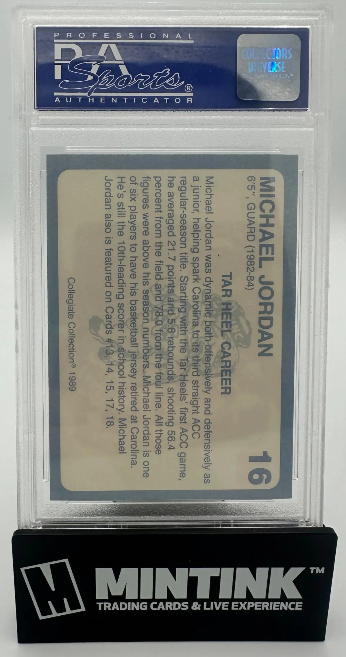 1989 Collegiate Collection North Carolina Michael Jordan PSA 9 