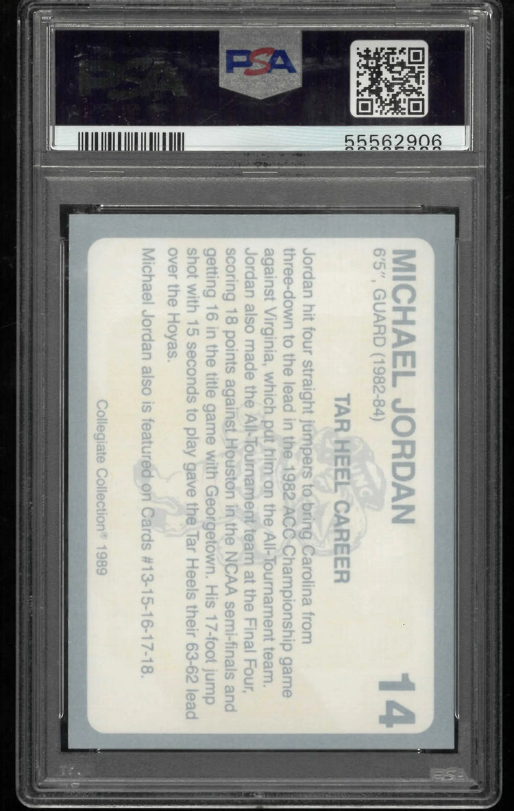 1989 Collegiate Collection North Carolina Michael Jordan Tar Heel Career PSA 10 