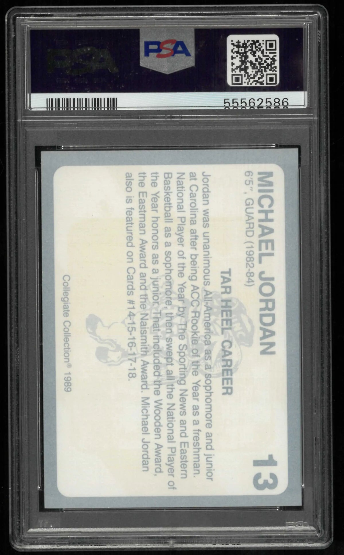 1989 Collegiate Collection North Carolina Michael Jordan Tar Heel PSA 10 