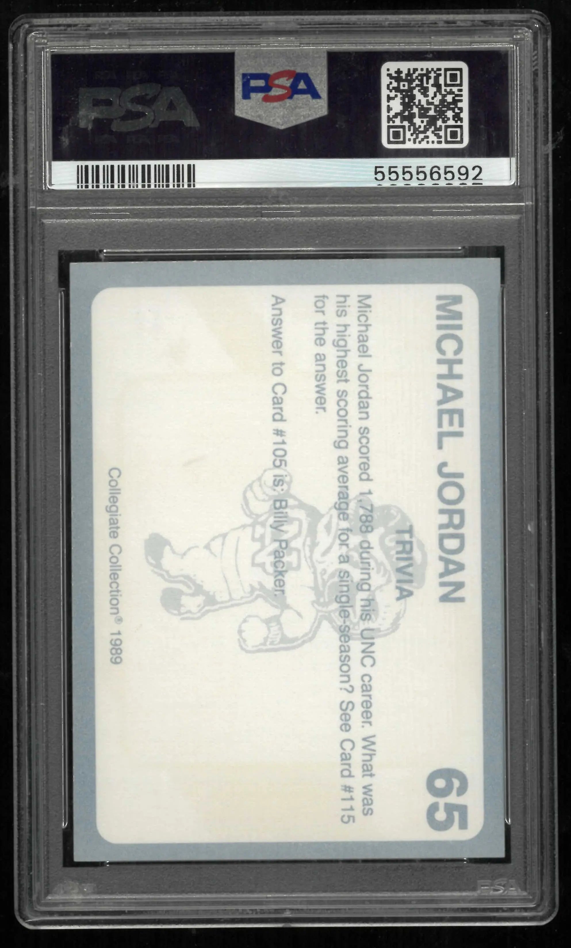1989 Collegiate Collection North Carolina Michael Jordan Trivia PSA 10 
