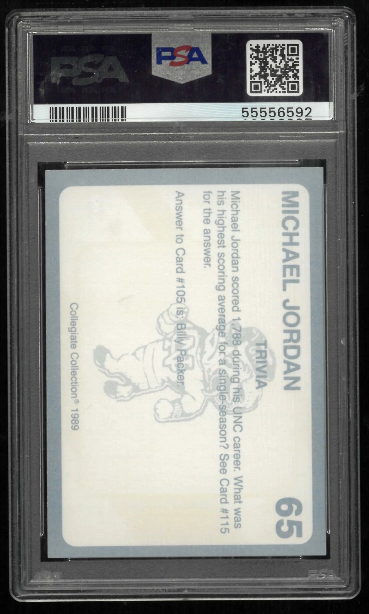 1989 Collegiate Collection North Carolina Michael Jordan Trivia PSA 10 