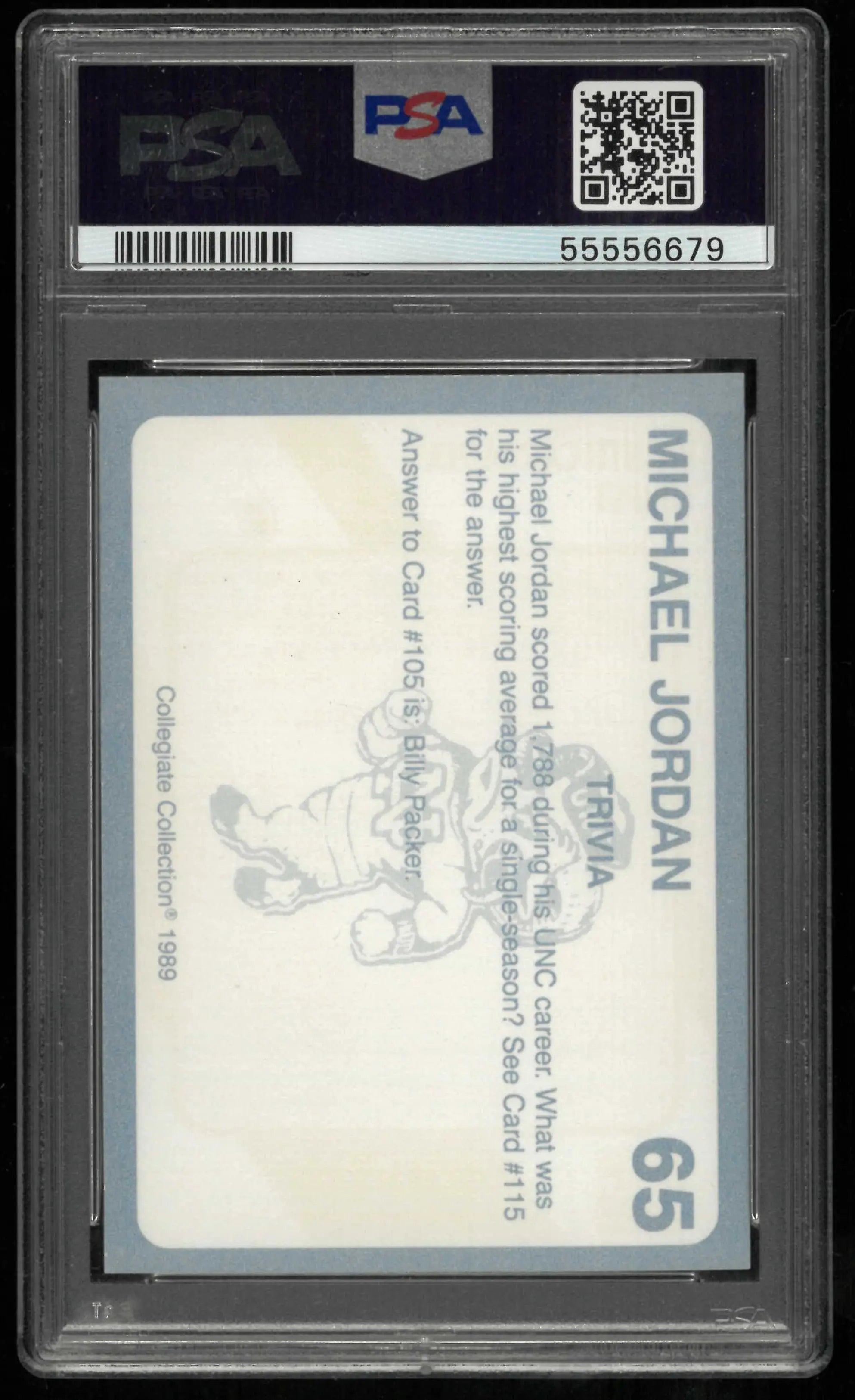 1989 Collegiate Collection North Carolina Michael Jordan Trivia PSA 9 