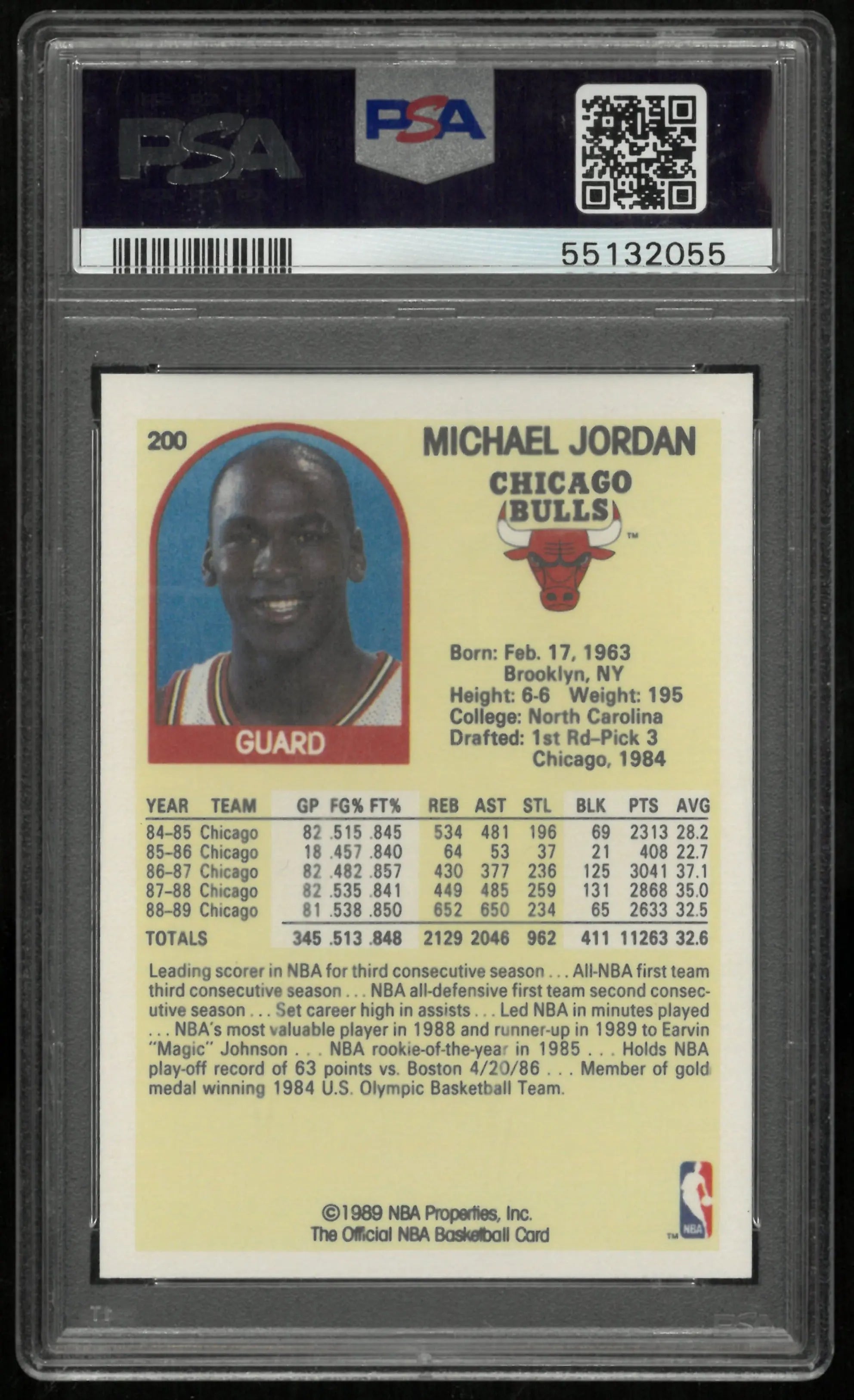 1989 Hoops Basketball Michael Jordan #200 PSA 9 