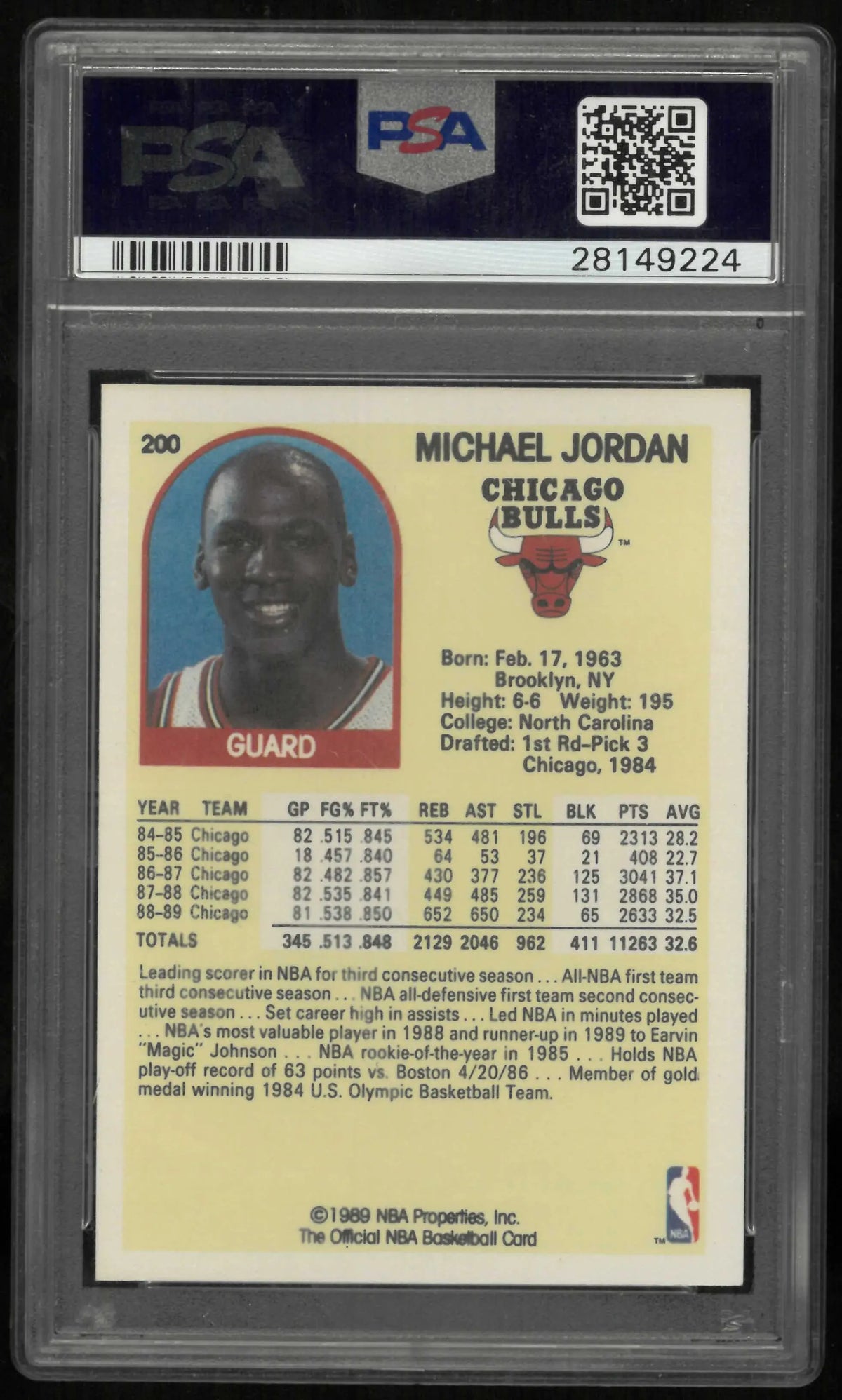 1989 Hoops Michael Jordan PSA 10 