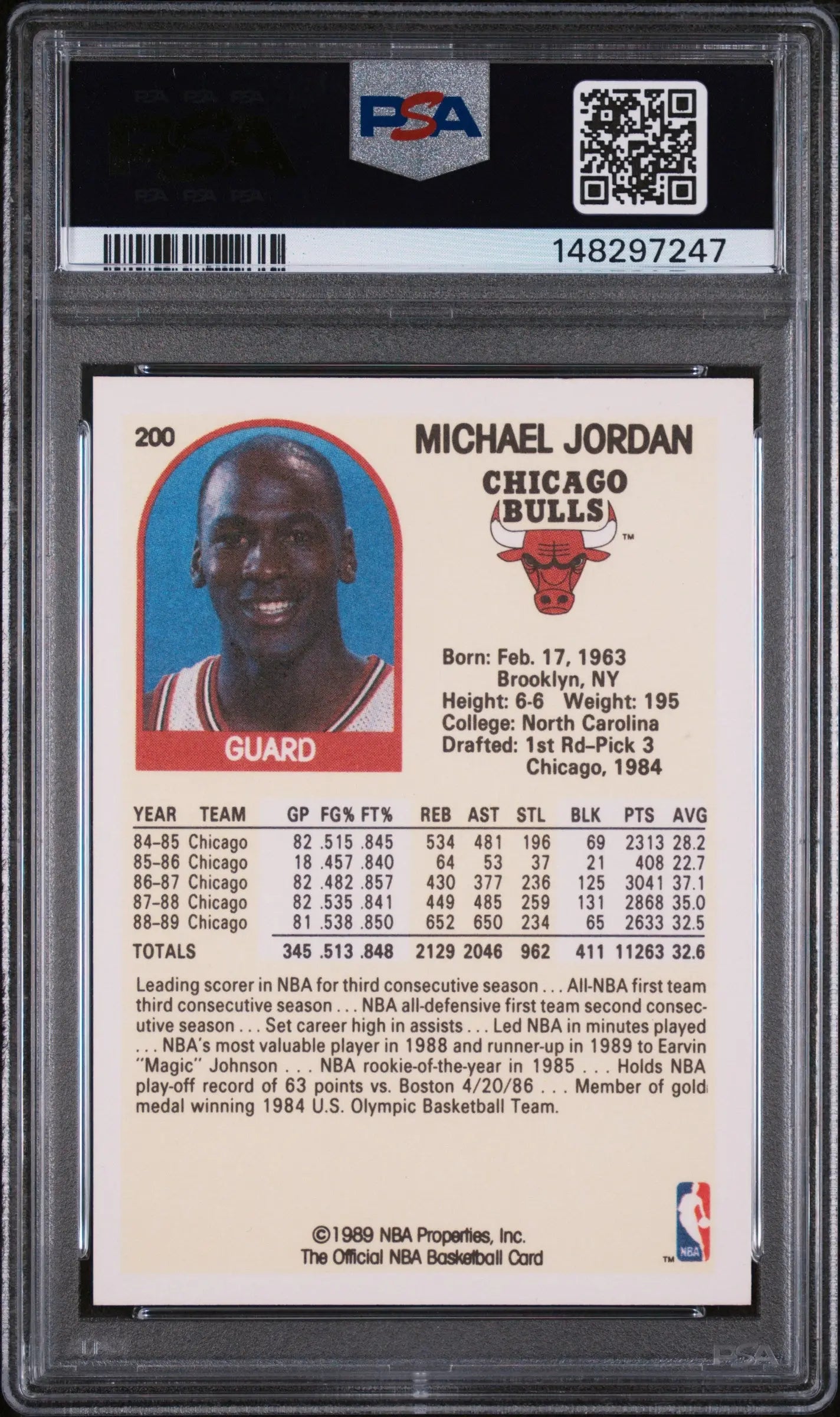 1989 Hoops Michael Jordan PSA 9 