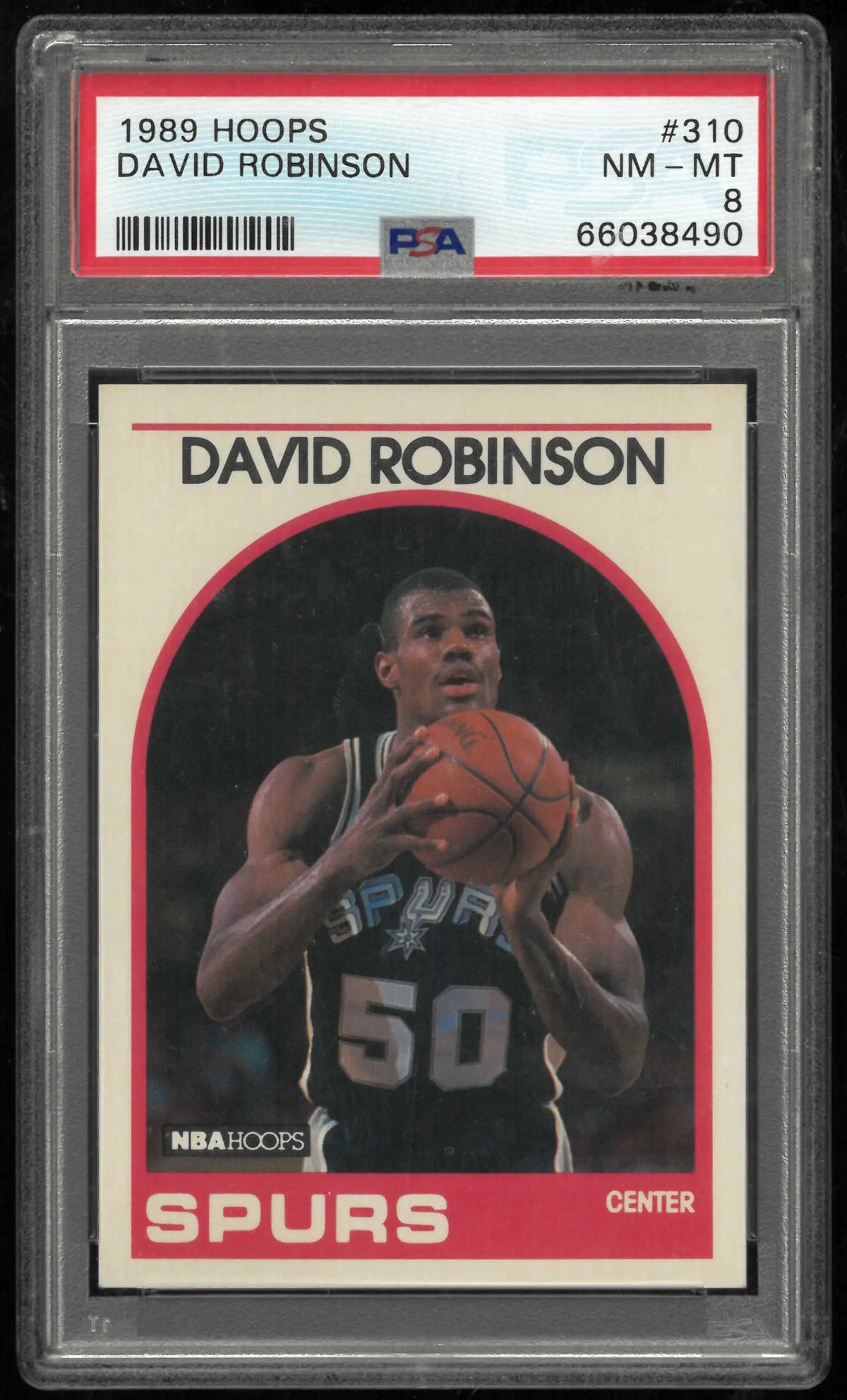 1989 Hoops Rookie David Robinson RC PSA 8 