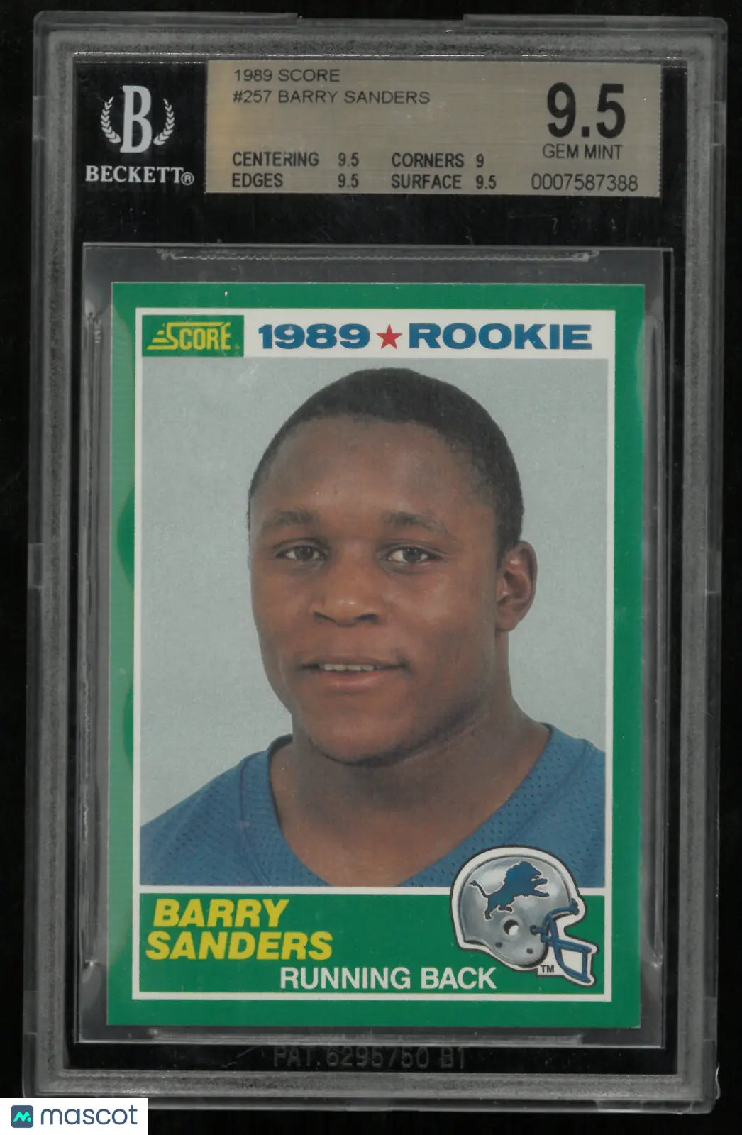 1989 Score Barry Sanders #257 Rookie BGS 9.5 Rookie RC 