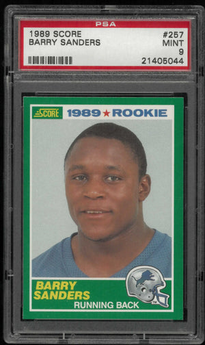1989 Score Football Rookie Barry Sanders RC PSA 9 