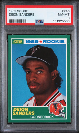 1989 Score Football Rookie Deion Sanders RC PSA 8 