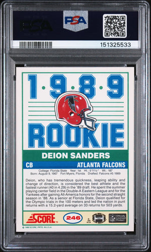 1989 Score Football Rookie Deion Sanders RC PSA 8 