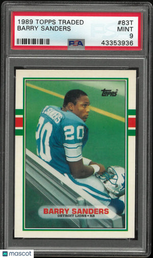 1989 Topps Traded Barry Sanders #83T Rookie RC PSA 9 