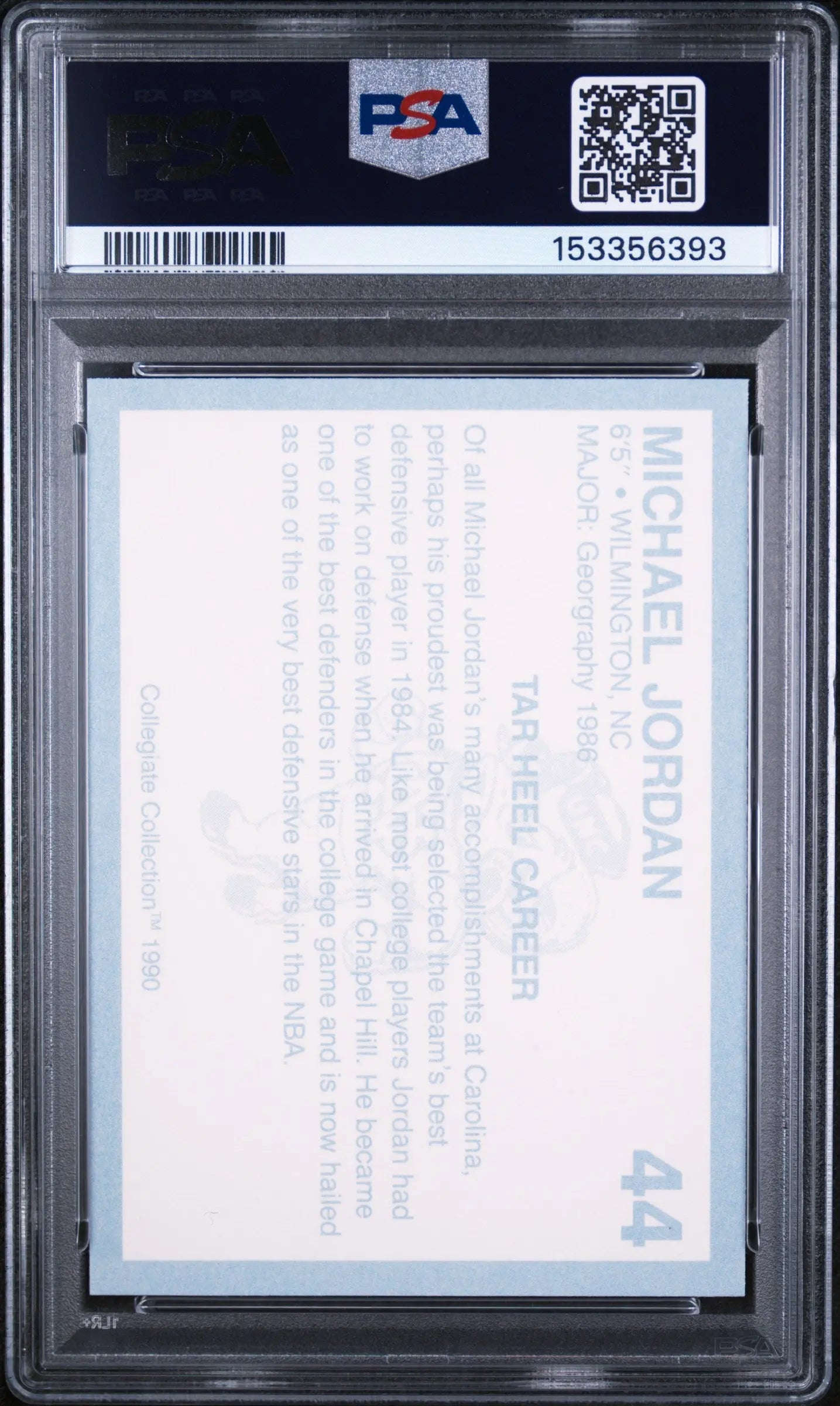 1990 Collegiate Collection North Carolina Michael Jordan #44  PSA 10 