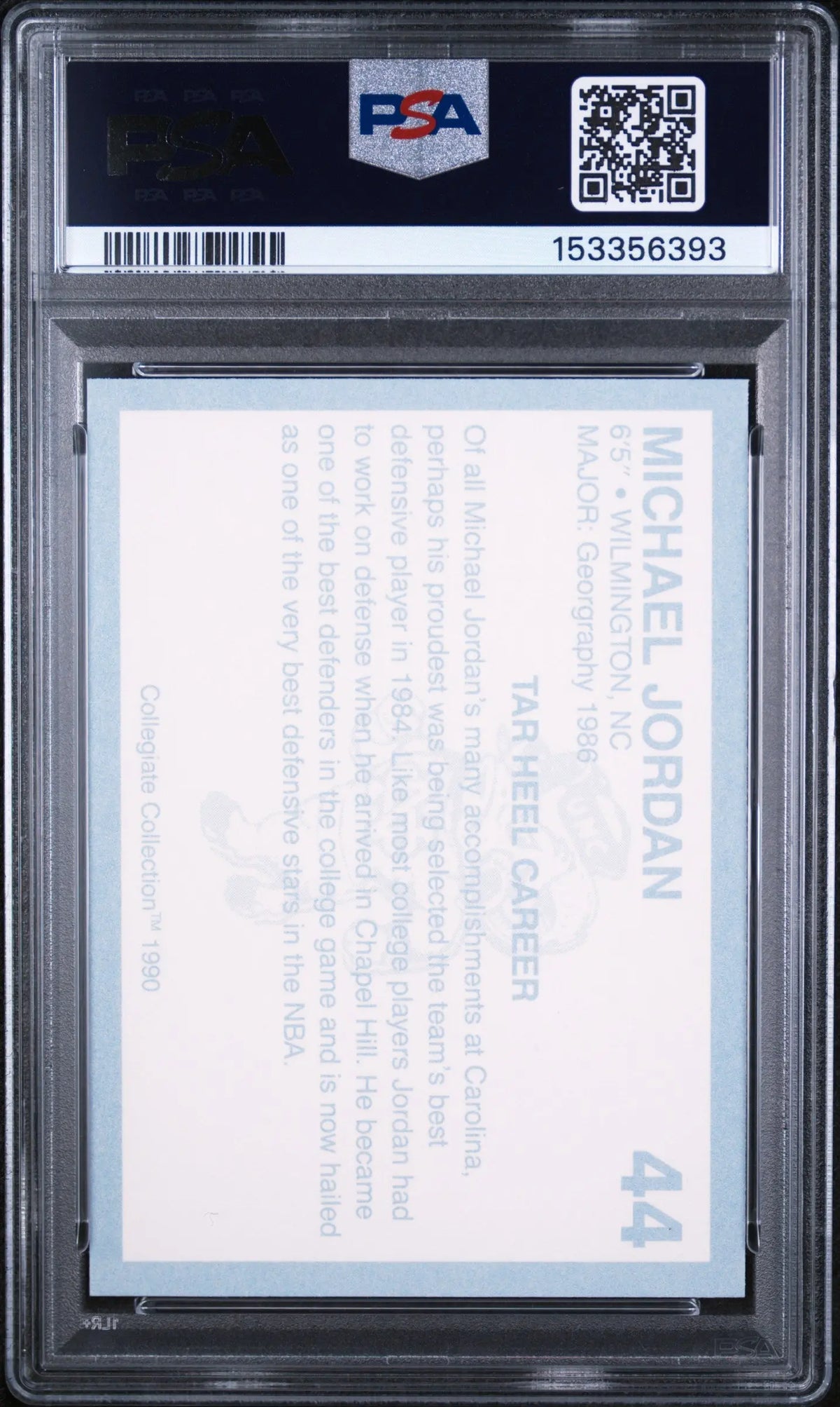 1990 Collegiate Collection North Carolina Michael Jordan #44  PSA 10 