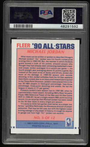 1990 Fleer All-Stars Basketball Michael Jordan PSA 9 