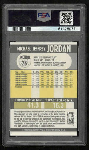 1990 Fleer Basketball Michael Jordan PSA 8 