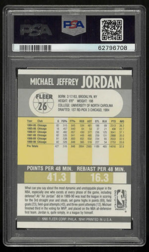 1990 Fleer Basketball Michael Jordan PSA 9 