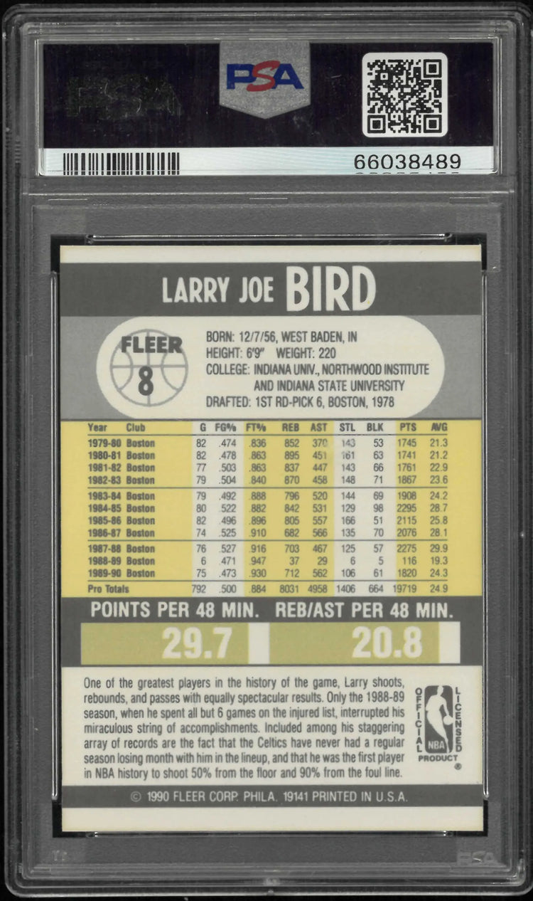 1990 Fleer Larry Bird PSA 9 
