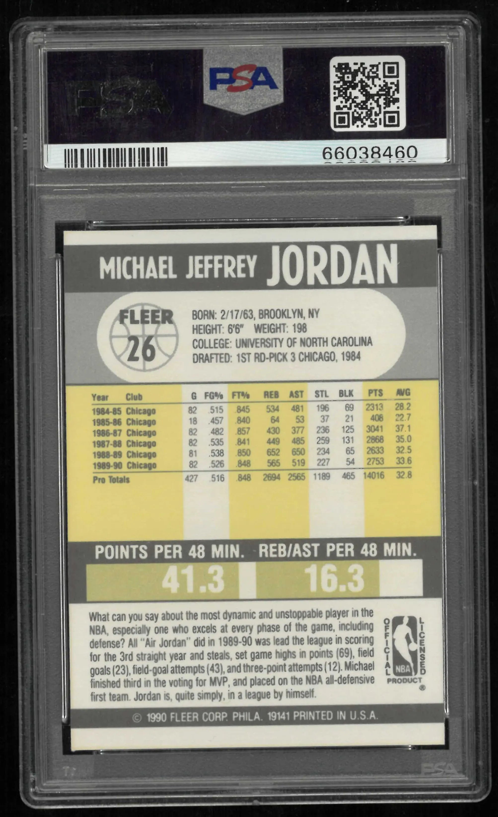 1990 Fleer Michael Jordan PSA 9 