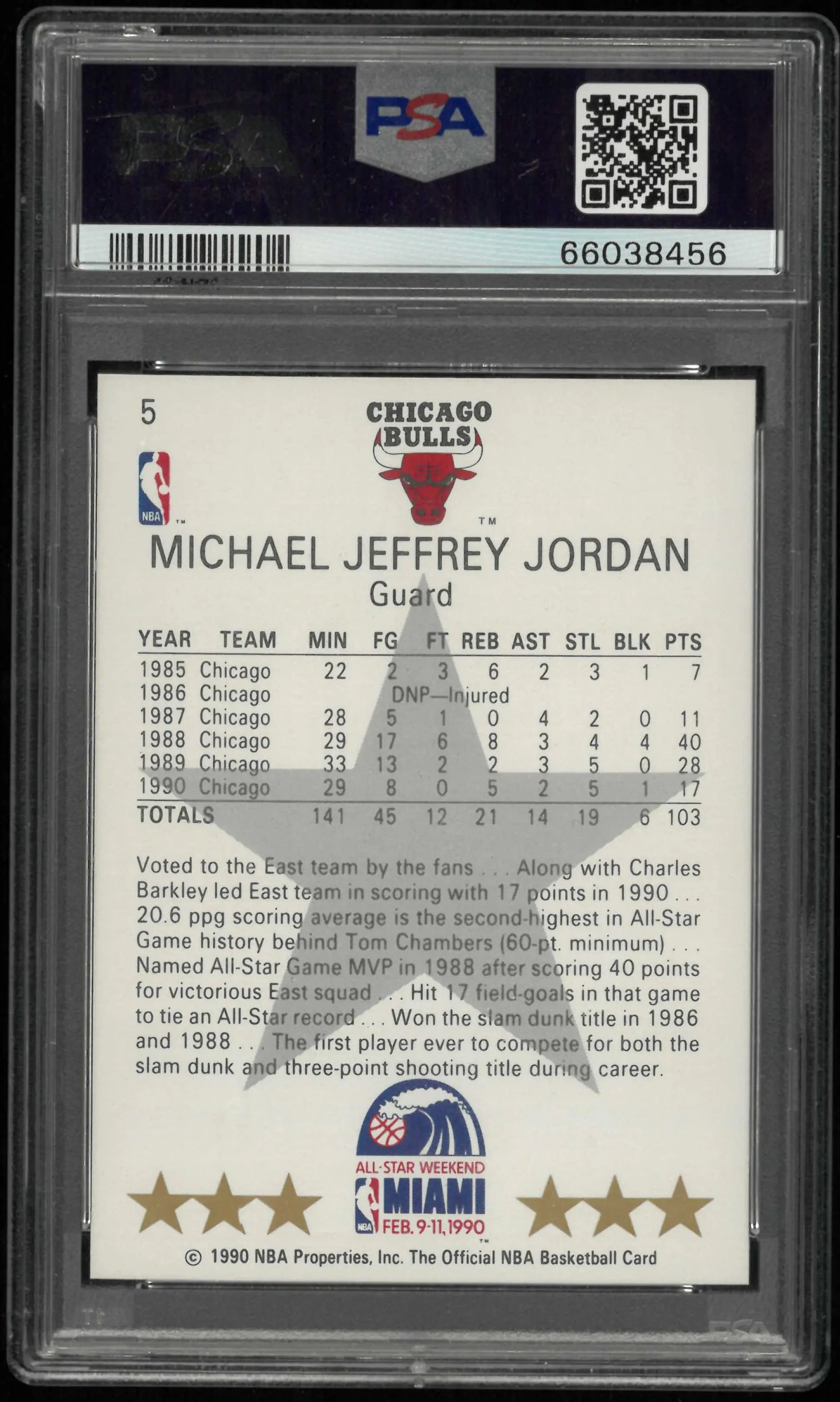 1990 Hoops Michael Jordan All-Star PSA 9 