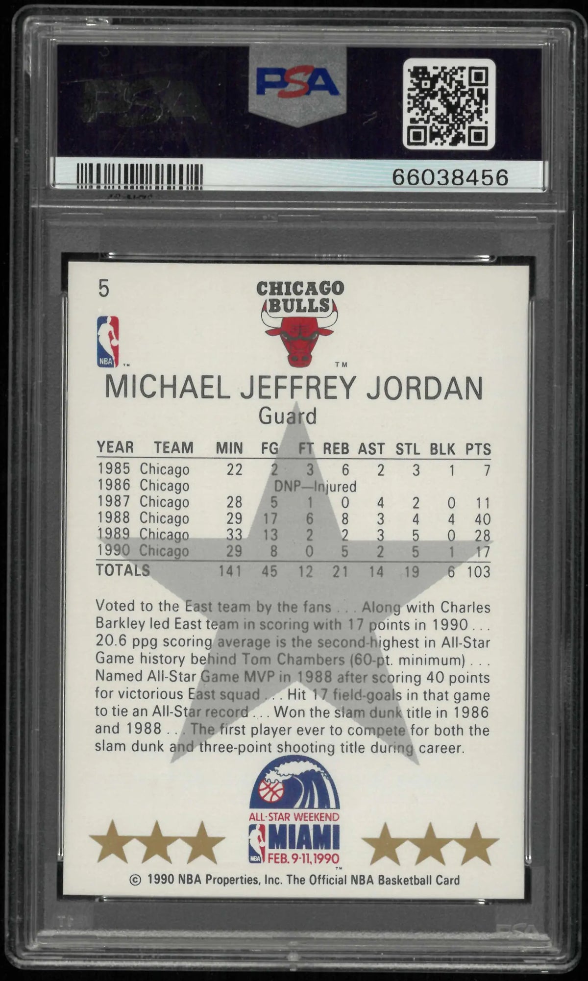 1990 Hoops Michael Jordan All-Star PSA 9 