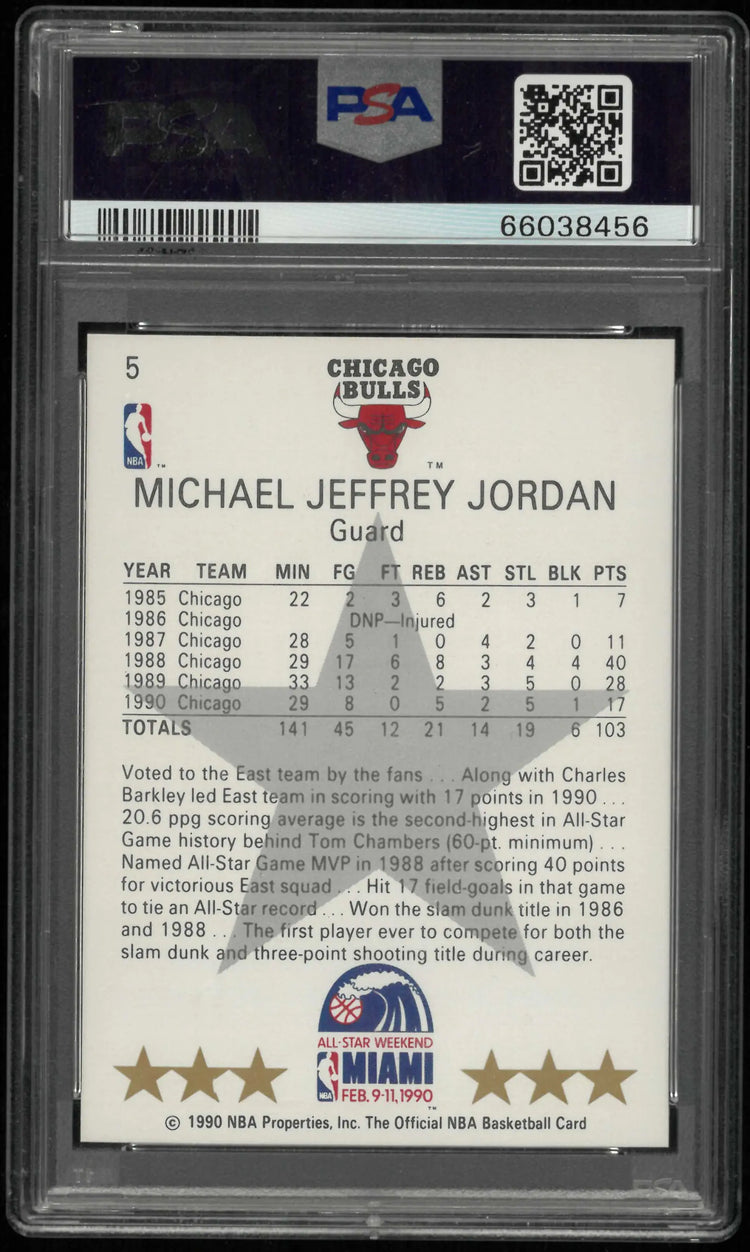 1990 Hoops Michael Jordan All-Star PSA 9 
