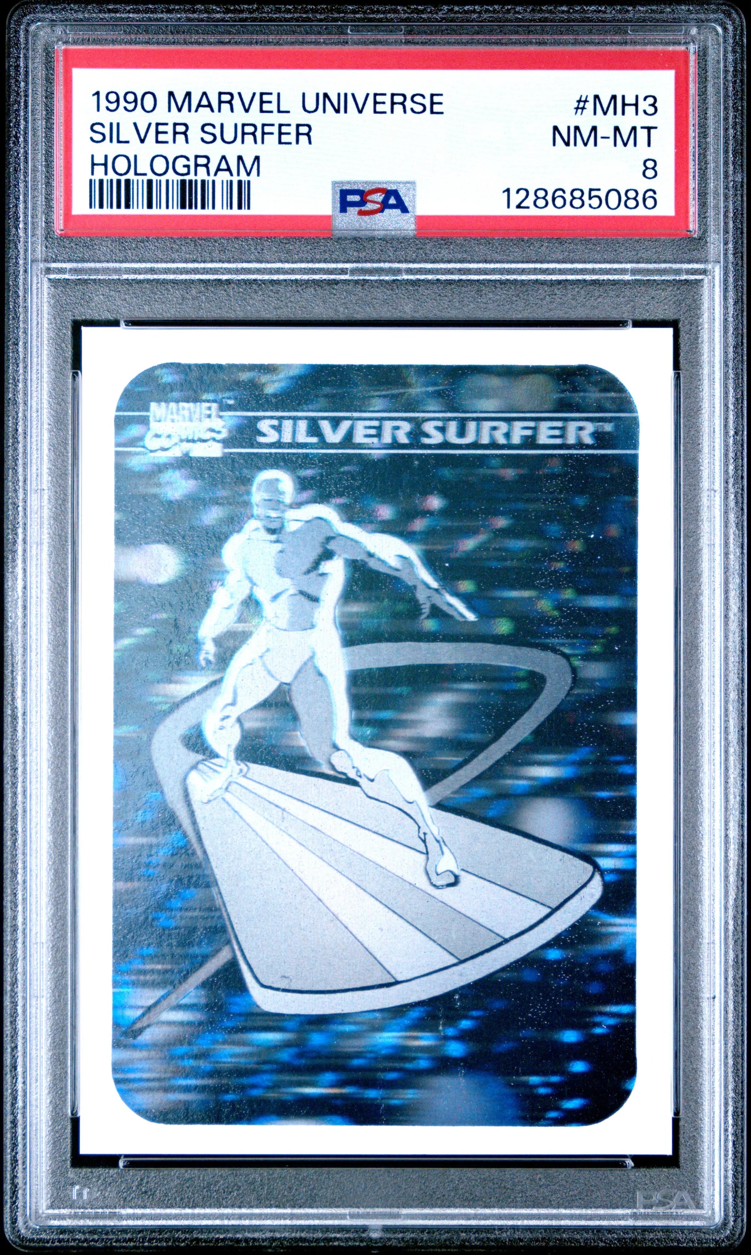 1990 Marvel Universe Hologram Silver Surfer  PSA 8 